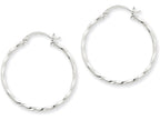 FJC Finejewelers 14k White Gold Twist Polished Hoop Earring