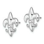 FJC Finejewelers 14k White Gold White Small Fleur-de-lis Post Earrings