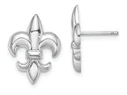 FJC Finejewelers 14k White Gold White Small Fleur-de-lis Post Earrings