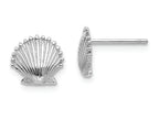 FJC Finejewelers 14k White Gold White Scallop Shell with Beaded Tips Post Earrings