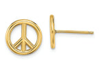 FJC Finejewelers 14k Yellow Gold Peace Symbol Post Earrings