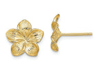 FJC Finejewelers 14k Yellow Gold Single Flower Post Earrings Plumeria