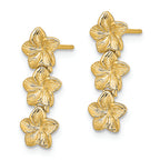 FJC Finejewelers 14k Yellow Gold Triple Flower Post Drop Earrings