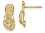 FJC Finejewelers 14k Yellow Gold Large Flip-flop Post Earrings (textured Straps)