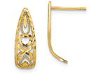 FJC Finejewelers 14k Yellow Gold Bright Cut Heart "x" Mini Post Earrings