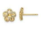 FJC Finejewelers 14k Yellow Gold Bright Cut Flower Post Earrings