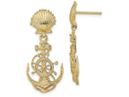 FJC Finejewelers 14k Yellow Gold Shell Anchor Double Dangle Earrings