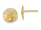 FJC Finejewelers 14k Yellow Gold Mini Sand Dollarpost Earrings