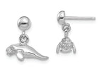 FJC Finejewelers 14k White Gold 3d Mini Manateedangle Earrings