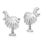 FJC Finejewelers 14k White Gold White Charleston Palm Tree with Moon Post Earrings