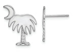 FJC Finejewelers 14k White Gold White Charleston Palm Tree with Moon Post Earrings