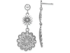 FJC Finejewelers 14k White Gold Sunflower Style Double Drop Bright Cut Accent Charm