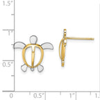 FJC Finejewelers 14k Two-tone Gold Two-color Sea Turtle Post Charm