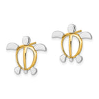 FJC Finejewelers 14k Two-tone Gold Two-color Sea Turtle Post Charm