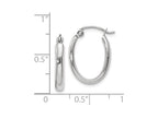 FJC Finejewelers 14k White Gold Polished 2.75mm Oval Tube Hoop Earrings