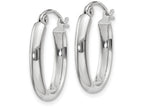 FJC Finejewelers 14k White Gold Polished 2.75mm Oval Tube Hoop Earrings