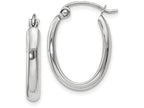 FJC Finejewelers 14k White Gold Polished 2.75mm Oval Tube Hoop Earrings