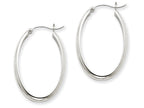 FJC Finejewelers 14k White Gold Polished 3.75mm Oval Tube Hoop Earrings