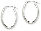 FJC Finejewelers 14k White Gold Polished 3.75mm Oval Tube Hoop Earrings