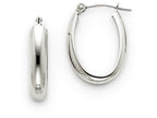 FJC Finejewelers 14k White Gold Polished 3.75mm Oval Tube Hoop Earrings