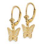 FJC Finejewelers 14k Yellow Gold Butterflyleverback Earringscut-out Textured