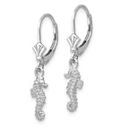 FJC Finejewelers 14k White Gold Mini 3d Seahorse Leverback Earrings