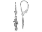 FJC Finejewelers 14k White Gold Mini 3d Seahorse Leverback Earrings