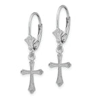FJC Finejewelers 14k White Gold Mini Cross with Scroll Tipsleverback Earrings