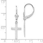 FJC Finejewelers 14k White Gold Beveled Cross with Square Tips Leverback Earrings