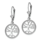 FJC Finejewelers 14k White Gold Tree Of Life In Round Frame Leverback Earrings