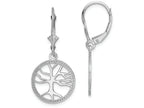FJC Finejewelers 14k White Gold Tree Of Life In Round Frame Leverback Earrings