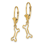 FJC Finejewelers 14k Yellow Gold Mini Dog Bone Leverback Earringscut-out