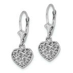 FJC Finejewelers 14k White Gold 3d Mini Bright Cut Puffed Heartleverback Earrings