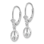 FJC Finejewelers 14k White Gold 3d Peace Symbol Leverback Earrings