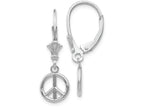 FJC Finejewelers 14k White Gold 3d Peace Symbol Leverback Earrings