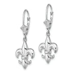 FJC Finejewelers 14k White Gold Small Fleur-de-lis Leverback Earrings