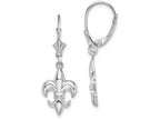 FJC Finejewelers 14k White Gold Small Fleur-de-lis Leverback Earrings