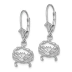 FJC Finejewelers 14k White Gold Blue Crab Leverback Earrings