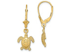 FJC Finejewelers 14k Yellow Gold 3d Mini Sea Turtleleverback Earrings