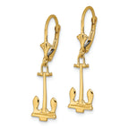 FJC Finejewelers 14k Yellow Gold Navy Anchor Leverback Earrings