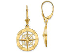FJC Finejewelers 14k Yellow Gold Nautical Compass Leverback Earrings