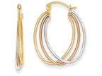FJC Finejewelers 14 kt Tri Color Gold Hoop Earrings