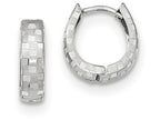 FJC Finejewelers 14k White Gold Bright Cut 4mm Patterned Hinged Hoop Earrings