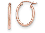 FJC Finejewelers 14k Rose Gold Oval Hoop Earrings