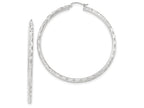 FJC Finejewelers 14k White Gold Textured Hoop Earrings