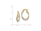FJC Finejewelers 14 kt Two Tone Gold Polished Oval Hoop Earrings