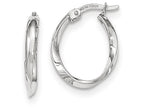 FJC Finejewelers 14k White Gold Polished Oval Hoop Earrings