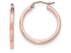 FJC Finejewelers 14k Rose Gold Light Weight Square Tube Hoop Earrings