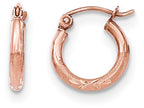 FJC Finejewelers 14k Rose Gold Light Weight Satin Bright Cut Hoop Earrings