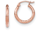 FJC Finejewelers 14k Rose Gold Light Weight Satin Bright Cut Hoop Earrings